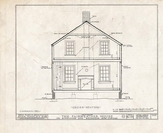 Blueprint HABS NJ,12-METU,1- (Sheet 6 of 6) - Thomas Fairweather House, 191 Middlesex Avenue, Metuchen, Middlesex County, NJ