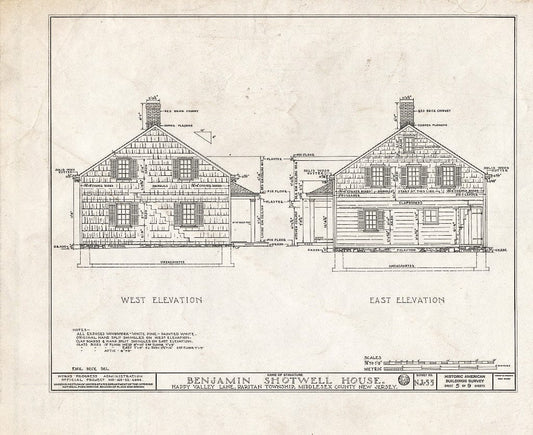 Blueprint HABS NJ,12-METU.V,1- (Sheet 5 of 9) - Shotwell-Runyon House, Happy Valley Lane, Metuchen, Middlesex County, NJ