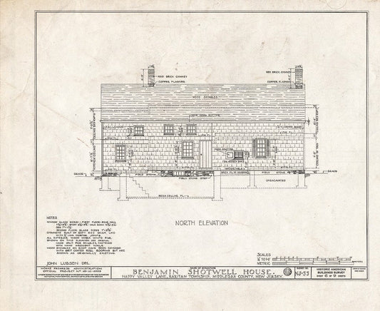 Blueprint HABS NJ,12-METU.V,1- (Sheet 6 of 9) - Shotwell-Runyon House, Happy Valley Lane, Metuchen, Middlesex County, NJ
