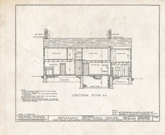 Blueprint HABS NJ,12-METU.V,1- (Sheet 7 of 9) - Shotwell-Runyon House, Happy Valley Lane, Metuchen, Middlesex County, NJ