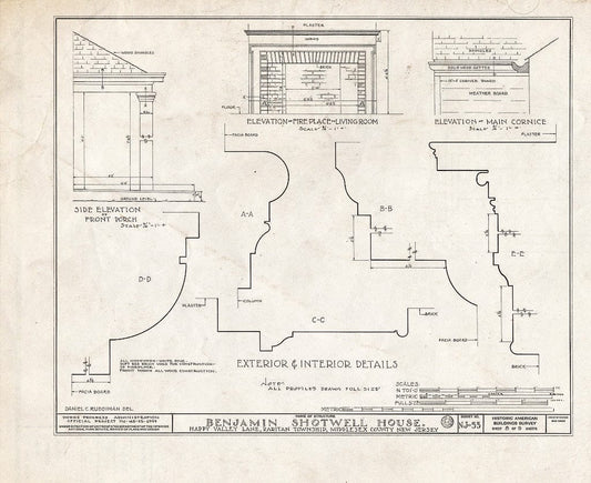 Blueprint HABS NJ,12-METU.V,1- (Sheet 8 of 9) - Shotwell-Runyon House, Happy Valley Lane, Metuchen, Middlesex County, NJ