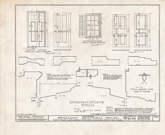 Blueprint HABS NJ,12-METU.V,1- (Sheet 9 of 9) - Shotwell-Runyon House, Happy Valley Lane, Metuchen, Middlesex County, NJ