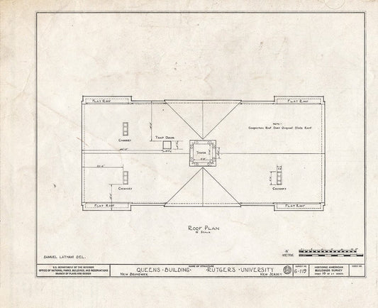 Blueprint HABS NJ,12-NEBRU,4- (Sheet 10 of 11) - Queen's Building, Somerset Street, New Brunswick, Middlesex County, NJ