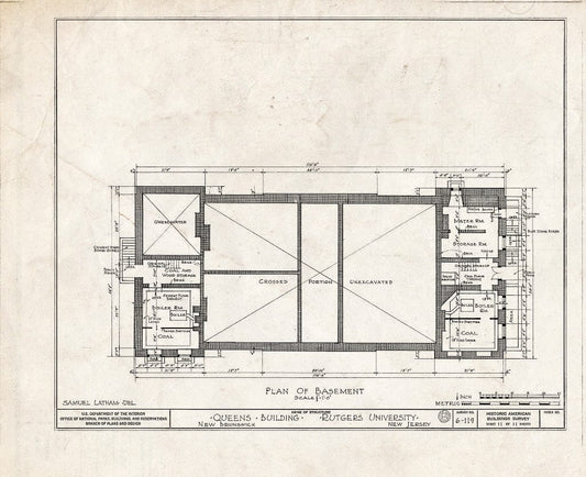 Blueprint HABS NJ,12-NEBRU,4- (Sheet 11 of 11) - Queen's Building, Somerset Street, New Brunswick, Middlesex County, NJ