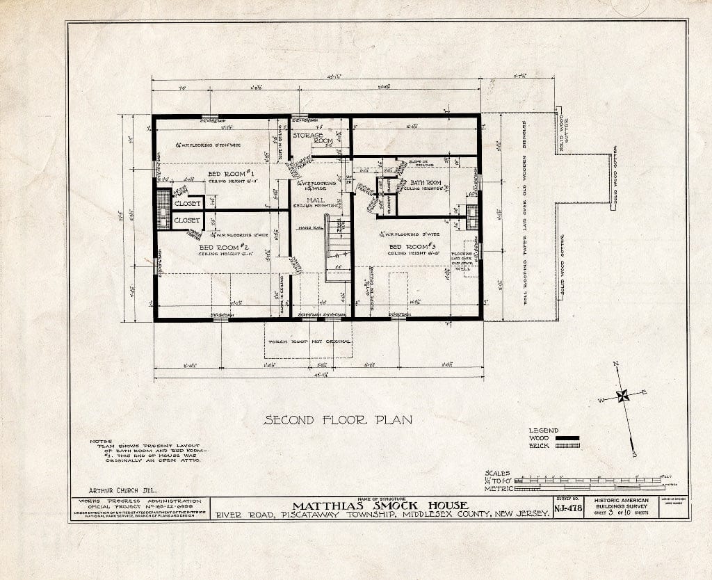 Blueprint HABS NJ,12-NEBRU.V,4- (Sheet 3 of 10) - Matthias Smock House, River Road, New Brunswick, Middlesex County, NJ