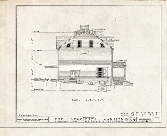 Blueprint HABS NJ,12-NEBRU,3- (Sheet 6 of 26) - White-Buccleuch Mansion, River Road, New Brunswick, Middlesex County, NJ