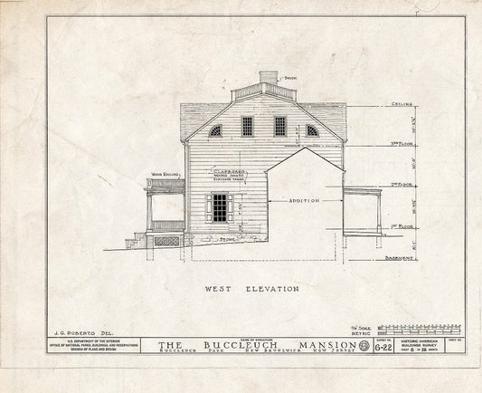 Blueprint HABS NJ,12-NEBRU,3- (Sheet 8 of 26) - White-Buccleuch Mansion, River Road, New Brunswick, Middlesex County, NJ
