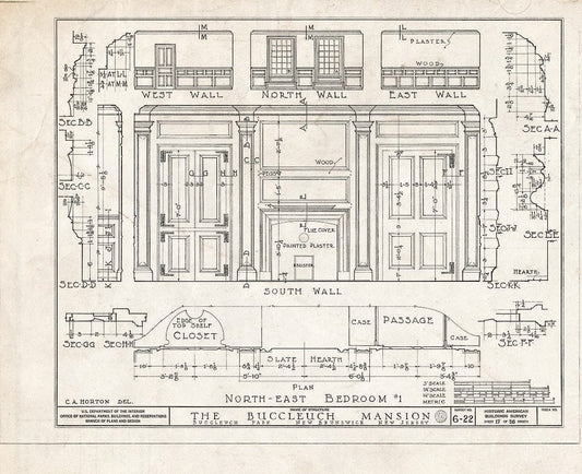 Blueprint HABS NJ,12-NEBRU,3- (Sheet 17 of 26) - White-Buccleuch Mansion, River Road, New Brunswick, Middlesex County, NJ