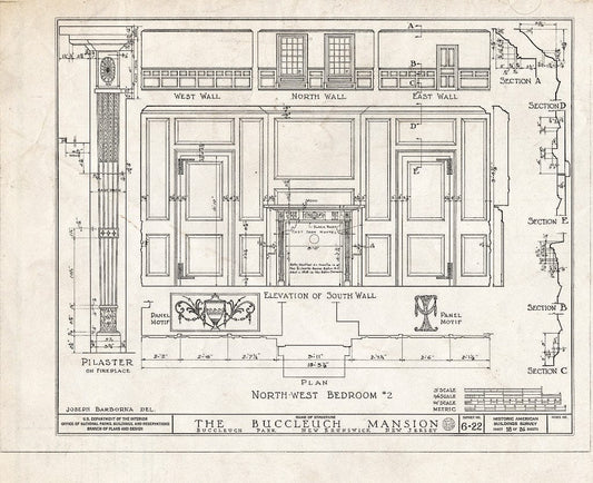 Blueprint HABS NJ,12-NEBRU,3- (Sheet 18 of 26) - White-Buccleuch Mansion, River Road, New Brunswick, Middlesex County, NJ