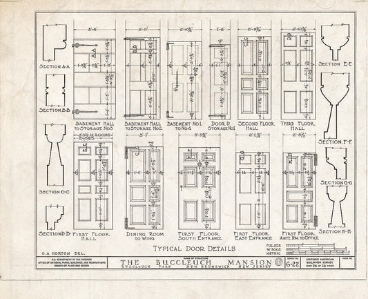 Blueprint HABS NJ,12-NEBRU,3- (Sheet 24 of 26) - White-Buccleuch Mansion, River Road, New Brunswick, Middlesex County, NJ