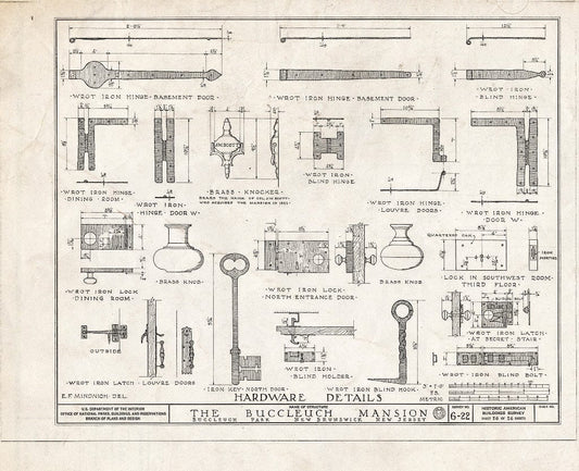 Blueprint HABS NJ,12-NEBRU,3- (Sheet 26 of 26) - White-Buccleuch Mansion, River Road, New Brunswick, Middlesex County, NJ
