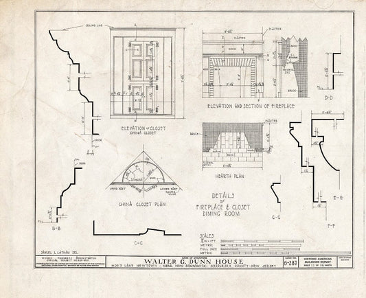 Blueprint HABS NJ,12-NEBRU.V,2- (Sheet 11 of 14) - Walter G. Dunn Farmhouse, Hoe's Lane, Newtown, Middlesex County, NJ
