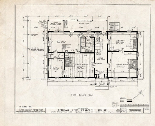 Blueprint HABS NJ,12-NEBRU.V,1- (Sheet 2 of 13) - Ephraim Fitz-Randolph House, South Randolphville Road, Newtown, Middlesex County, NJ