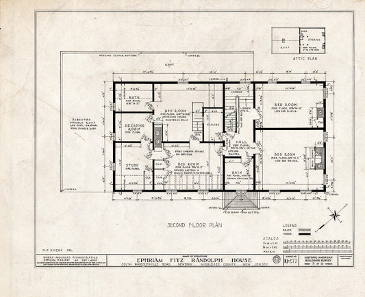 Blueprint HABS NJ,12-NEBRU.V,1- (Sheet 3 of 13) - Ephraim Fitz-Randolph House, South Randolphville Road, Newtown, Middlesex County, NJ