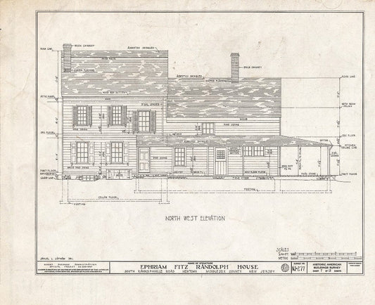 Blueprint HABS NJ,12-NEBRU.V,1- (Sheet 7 of 13) - Ephraim Fitz-Randolph House, South Randolphville Road, Newtown, Middlesex County, NJ
