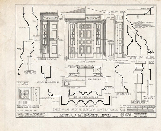 Blueprint HABS NJ,12-NEBRU.V,1- (Sheet 9 of 13) - Ephraim Fitz-Randolph House, South Randolphville Road, Newtown, Middlesex County, NJ