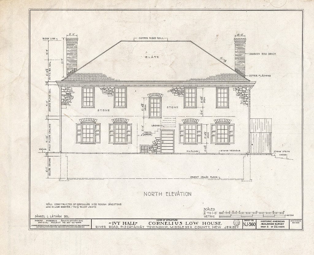Blueprint HABS NJ,12-NEBRU.V,3- (Sheet 8 of 22) - Ivy Hall, 1225 River Road, Piscataway, Middlesex County, NJ