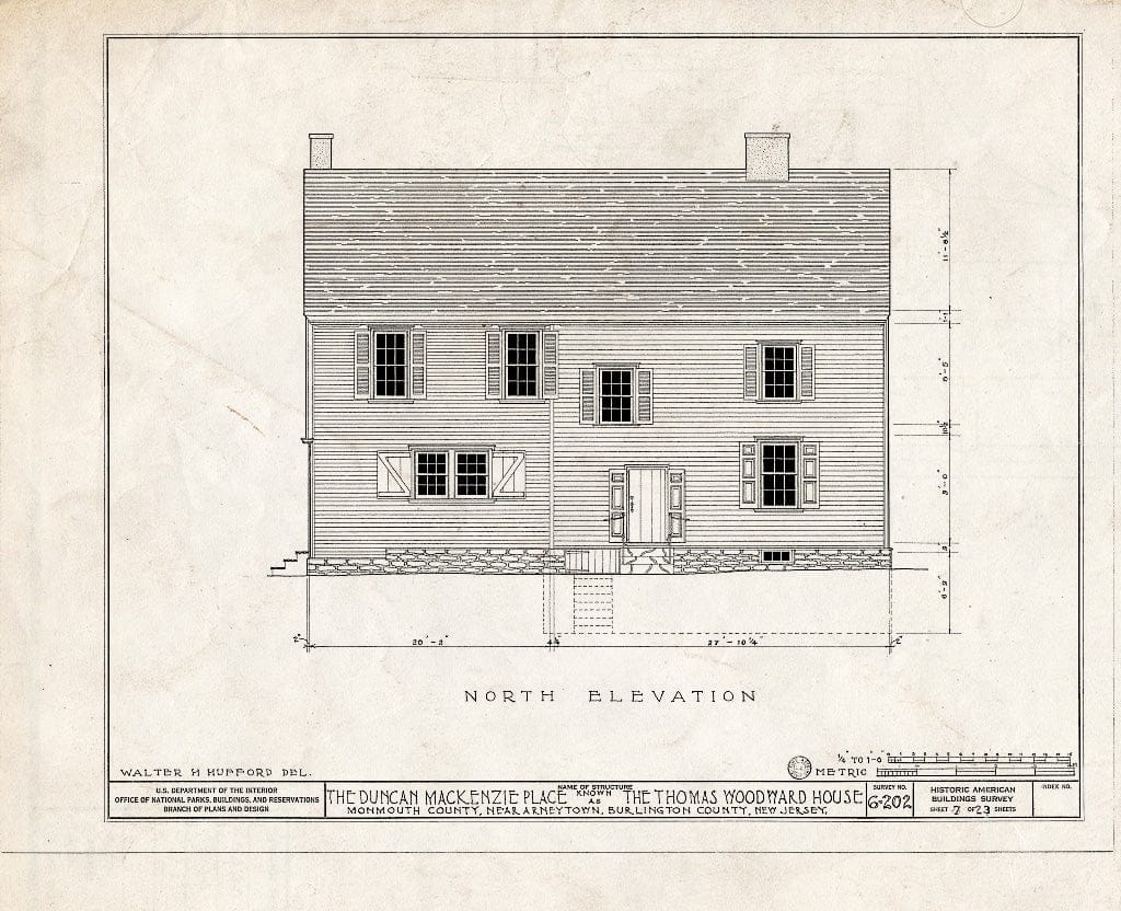Blueprint HABS NJ,13-,1- (Sheet 7 of 23) - Duncan Mackenzie Place, Province Line Road, Arneytown, Monmouth County, NJ