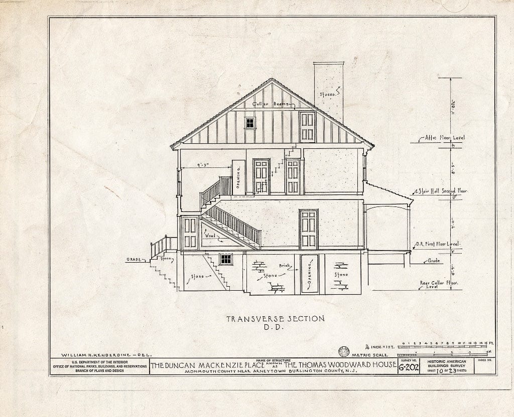 Blueprint HABS NJ,13-,1- (Sheet 10 of 23) - Duncan Mackenzie Place, Province Line Road, Arneytown, Monmouth County, NJ