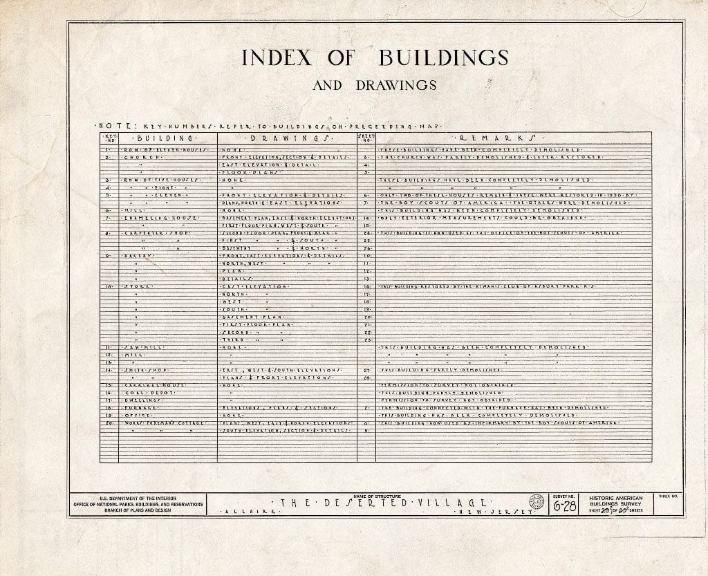 Blueprint HABS NJ,13-ALAR,1- (Sheet 2 of 2) - The Deserted Village, Allaire, Monmouth County, NJ