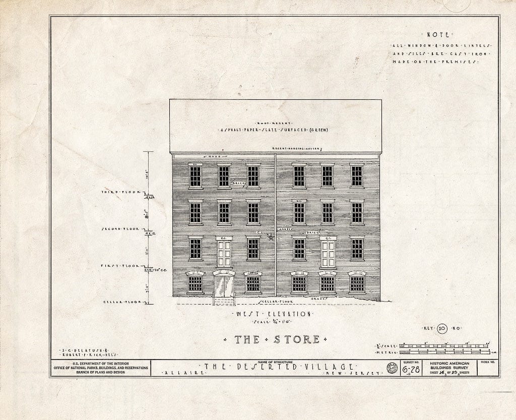 Blueprint HABS NJ,13-ALAR,1-G- (Sheet 3 of 8) - The Deserted Village, Store, Allaire, Monmouth County, NJ
