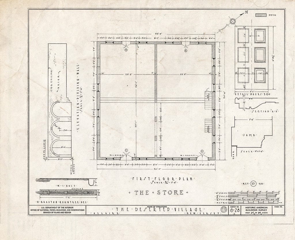 Blueprint HABS NJ,13-ALAR,1-G- (Sheet 6 of 8) - The Deserted Village, Store, Allaire, Monmouth County, NJ