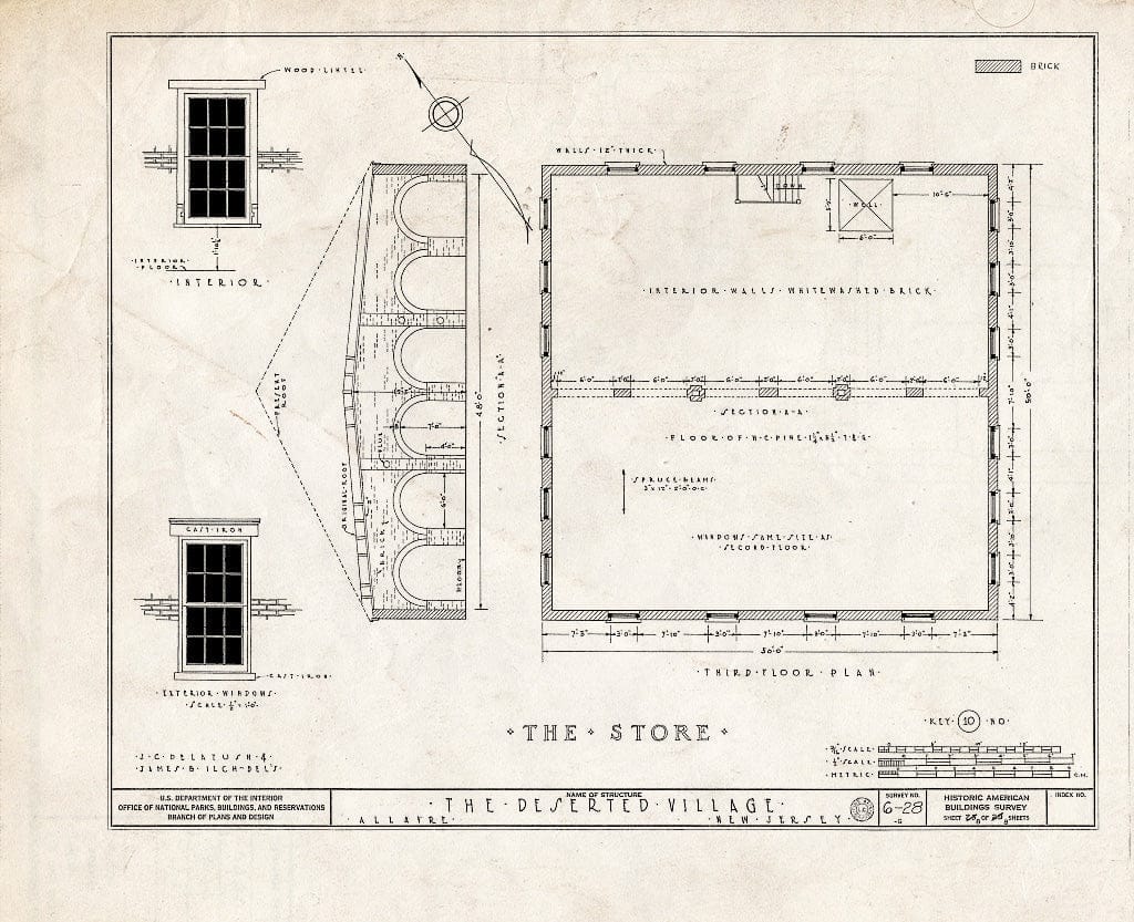 Blueprint HABS NJ,13-ALAR,1-G- (Sheet 8 of 8) - The Deserted Village, Store, Allaire, Monmouth County, NJ