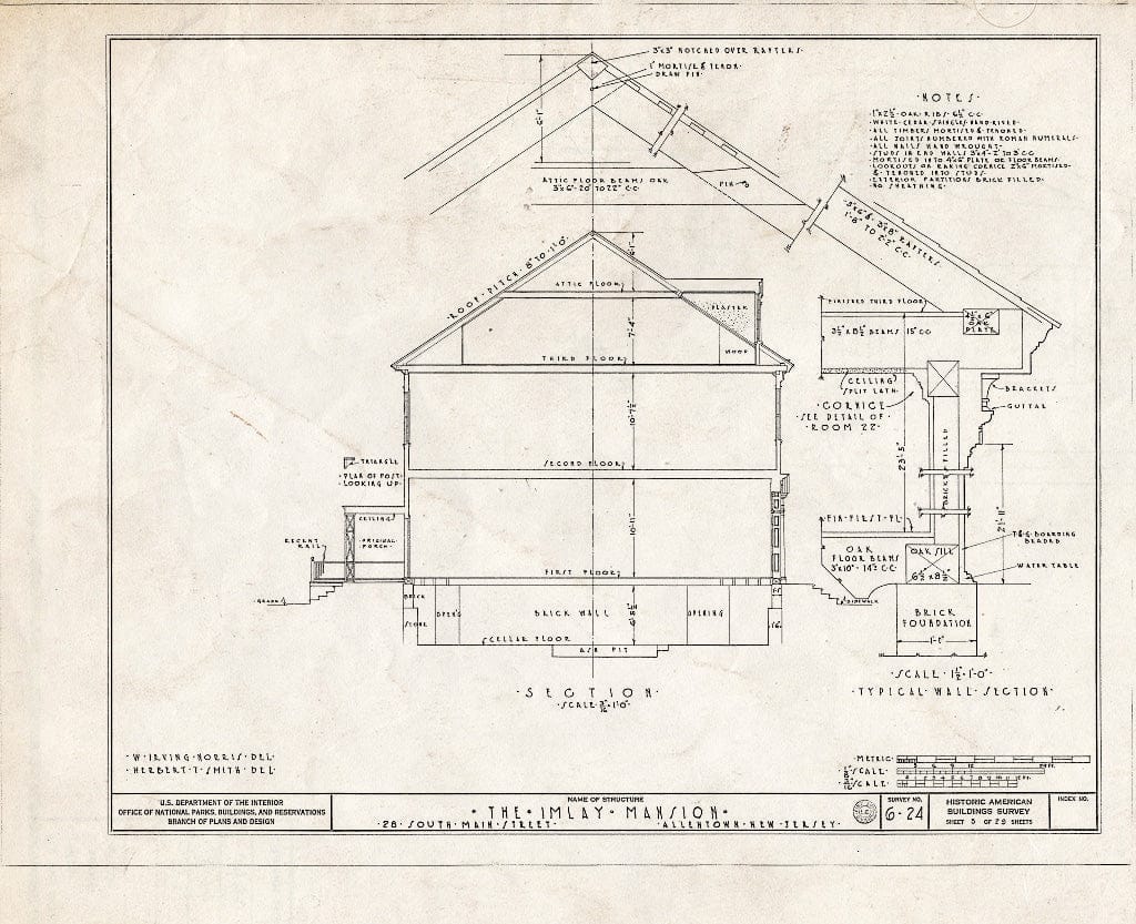 Blueprint HABS NJ,13-Alto,1- (Sheet 5 of 29) - John Imlay Mansion, 28 South Main Street, Allentown, Monmouth County, NJ