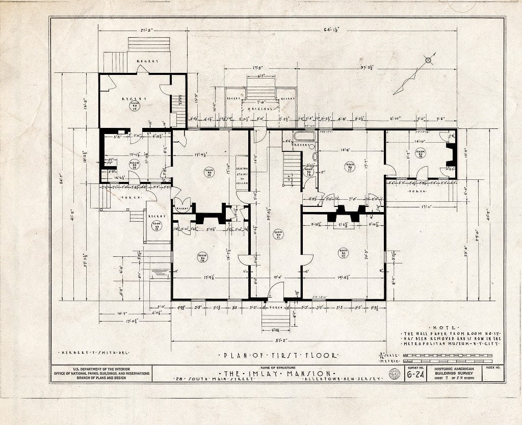 Blueprint HABS NJ,13-Alto,1- (Sheet 7 of 29) - John Imlay Mansion, 28 South Main Street, Allentown, Monmouth County, NJ