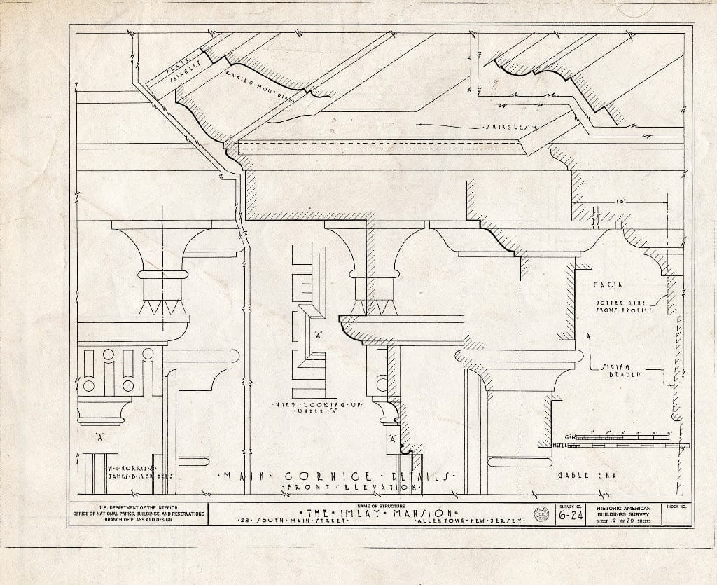 Blueprint HABS NJ,13-Alto,1- (Sheet 12 of 29) - John Imlay Mansion, 28 South Main Street, Allentown, Monmouth County, NJ