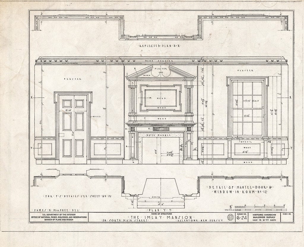 Blueprint HABS NJ,13-Alto,1- (Sheet 18 of 29) - John Imlay Mansion, 28 South Main Street, Allentown, Monmouth County, NJ