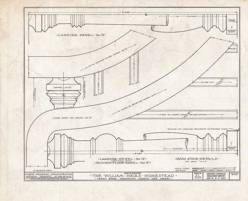 Blueprint HABS NJ,13-CREM.V,1- (Sheet 18 of 33) - William Meirs House, Cream Ridge, Monmouth County, NJ