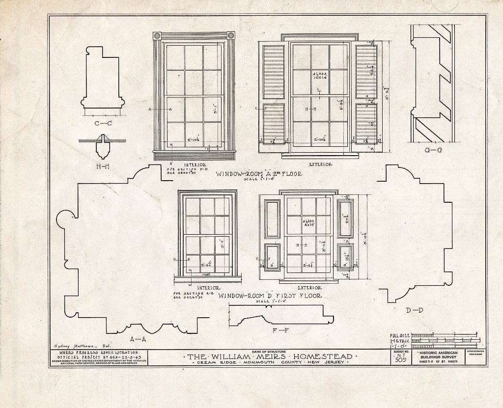 Blueprint HABS NJ,13-CREM.V,1- (Sheet 28 of 33) - William Meirs House, Cream Ridge, Monmouth County, NJ