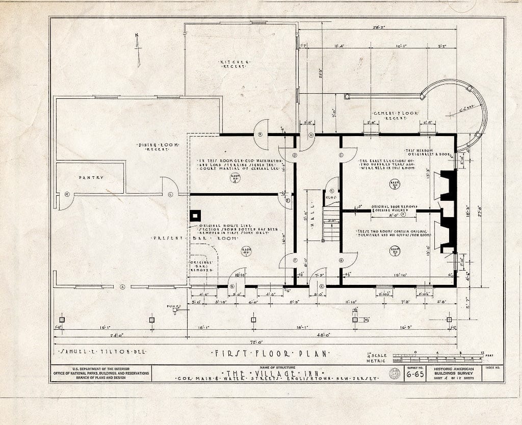 Blueprint HABS NJ,13-ENGTO,1- (Sheet 4 of 12) - Village Inn, Main & Water Streets, Englishtown, Monmouth County, NJ