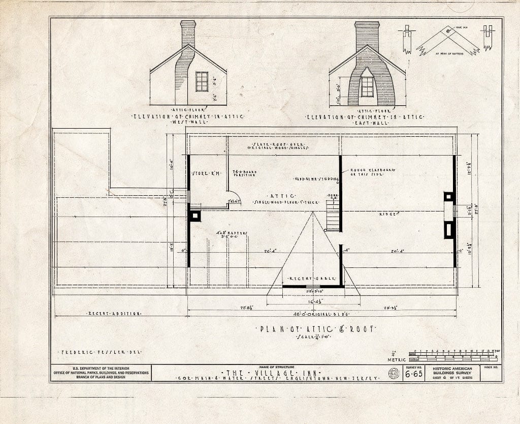 Blueprint HABS NJ,13-ENGTO,1- (Sheet 6 of 12) - Village Inn, Main & Water Streets, Englishtown, Monmouth County, NJ