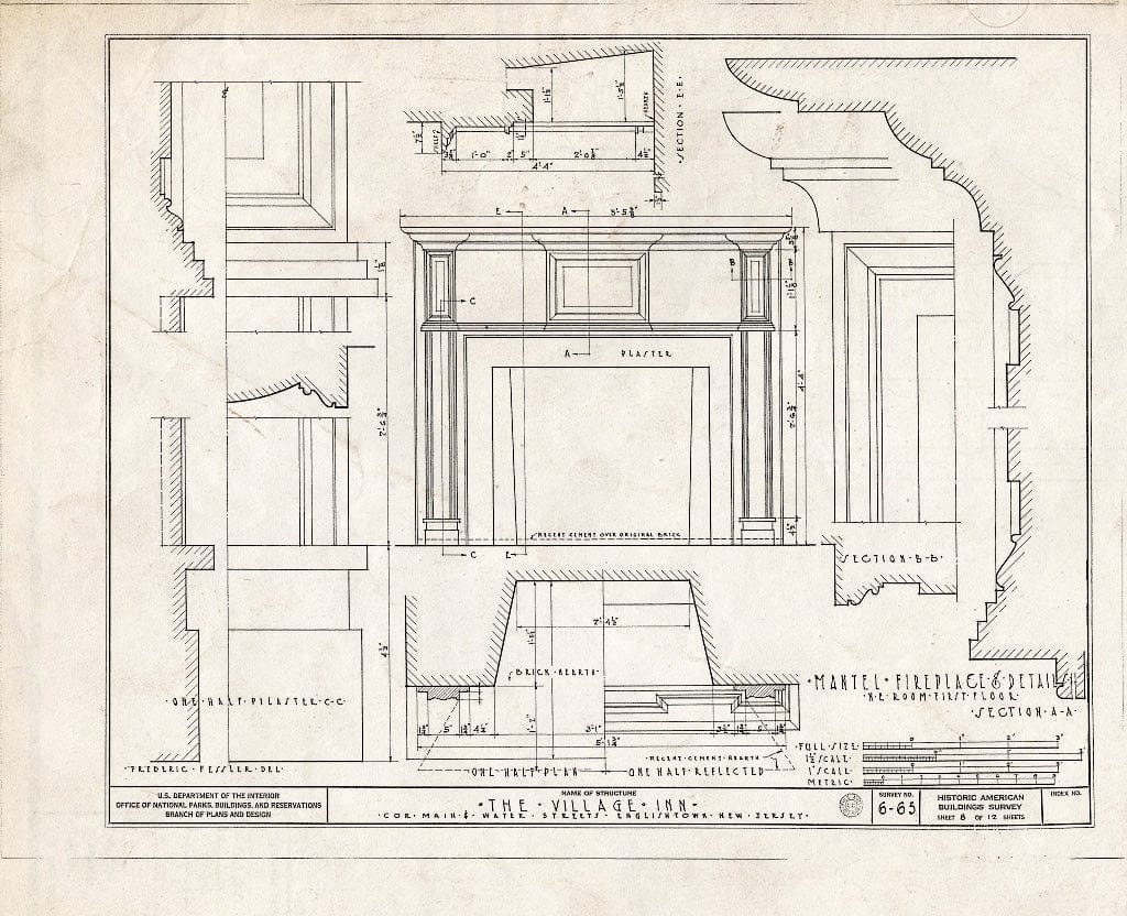 Blueprint HABS NJ,13-ENGTO,1- (Sheet 8 of 12) - Village Inn, Main & Water Streets, Englishtown, Monmouth County, NJ