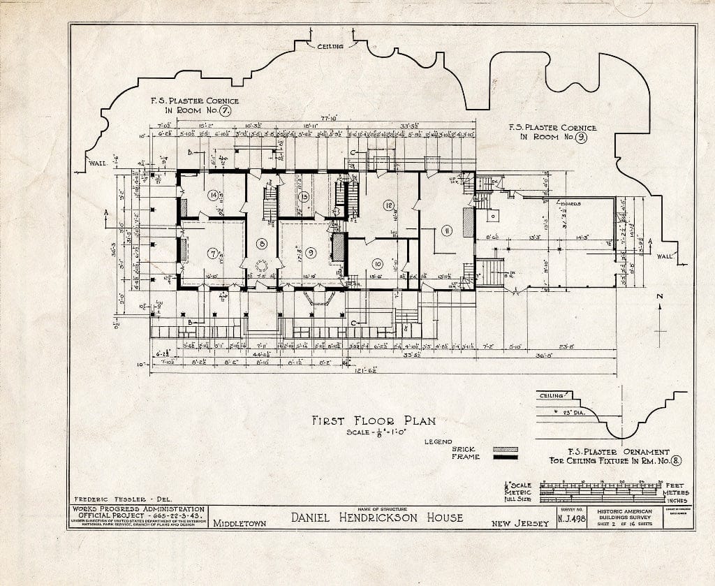Blueprint HABS NJ,13-HOL,1- (Sheet 2 of 16) - Daniel Hendrickson House, Holland Road, Middletown, Monmouth County, NJ