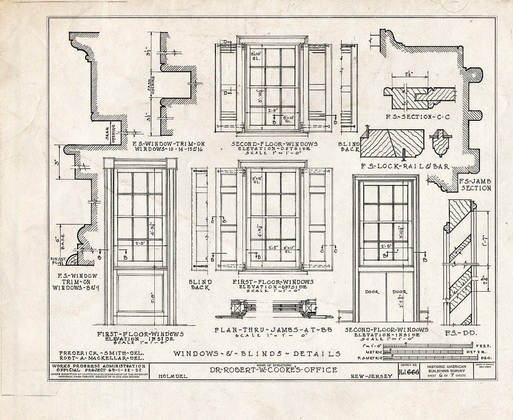 Blueprint HABS NJ,13-Holm,2- (Sheet 6 of 7) - Dr. Robert W. Cooke Office, Holmdel, Monmouth County, NJ