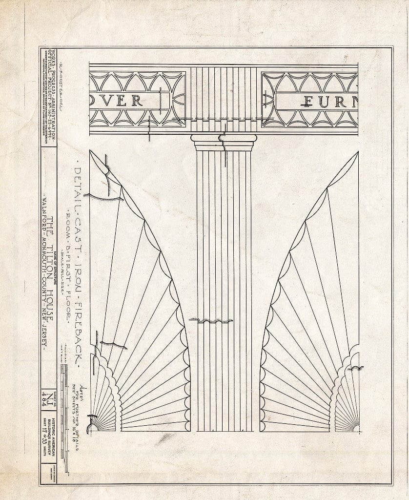 Blueprint HABS NJ,13-WALF.V,1- (Sheet 17 of 33) - Tilton House, Walnford, Monmouth County, NJ
