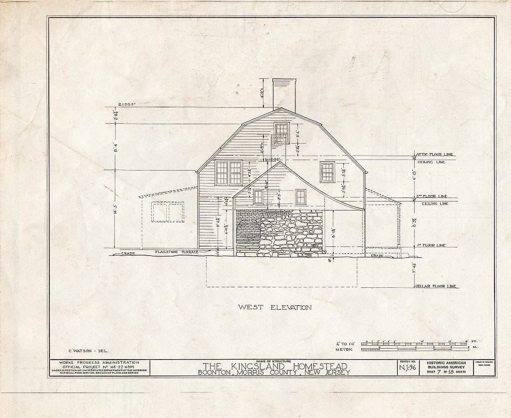 Blueprint HABS NJ,14-BOONT.V,1- (Sheet 7 of 18) - Kingsland Homestead, Vreeland Avenue, Boonton, Morris County, NJ