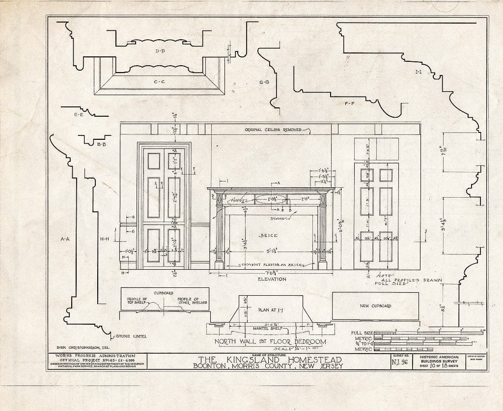 Blueprint HABS NJ,14-BOONT.V,1- (Sheet 10 of 18) - Kingsland Homestead, Vreeland Avenue, Boonton, Morris County, NJ
