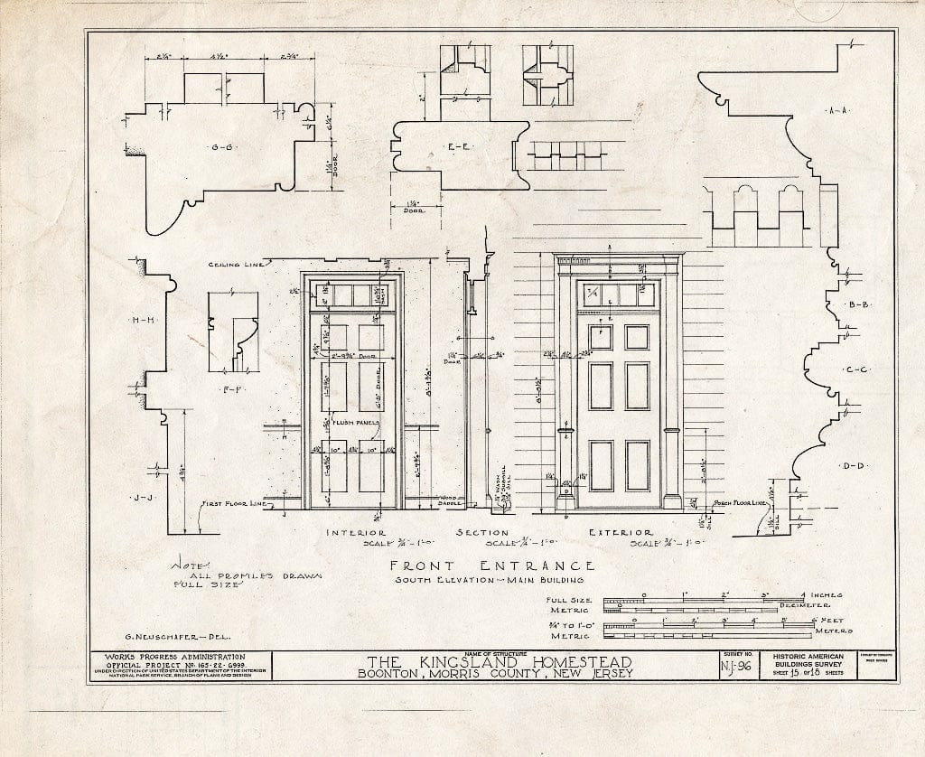 Blueprint HABS NJ,14-BOONT.V,1- (Sheet 15 of 18) - Kingsland Homestead, Vreeland Avenue, Boonton, Morris County, NJ