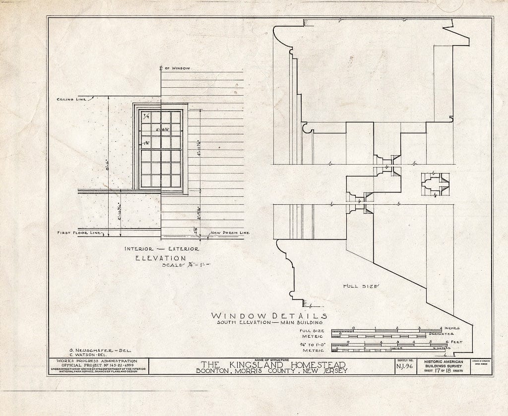 Blueprint HABS NJ,14-BOONT.V,1- (Sheet 17 of 18) - Kingsland Homestead, Vreeland Avenue, Boonton, Morris County, NJ