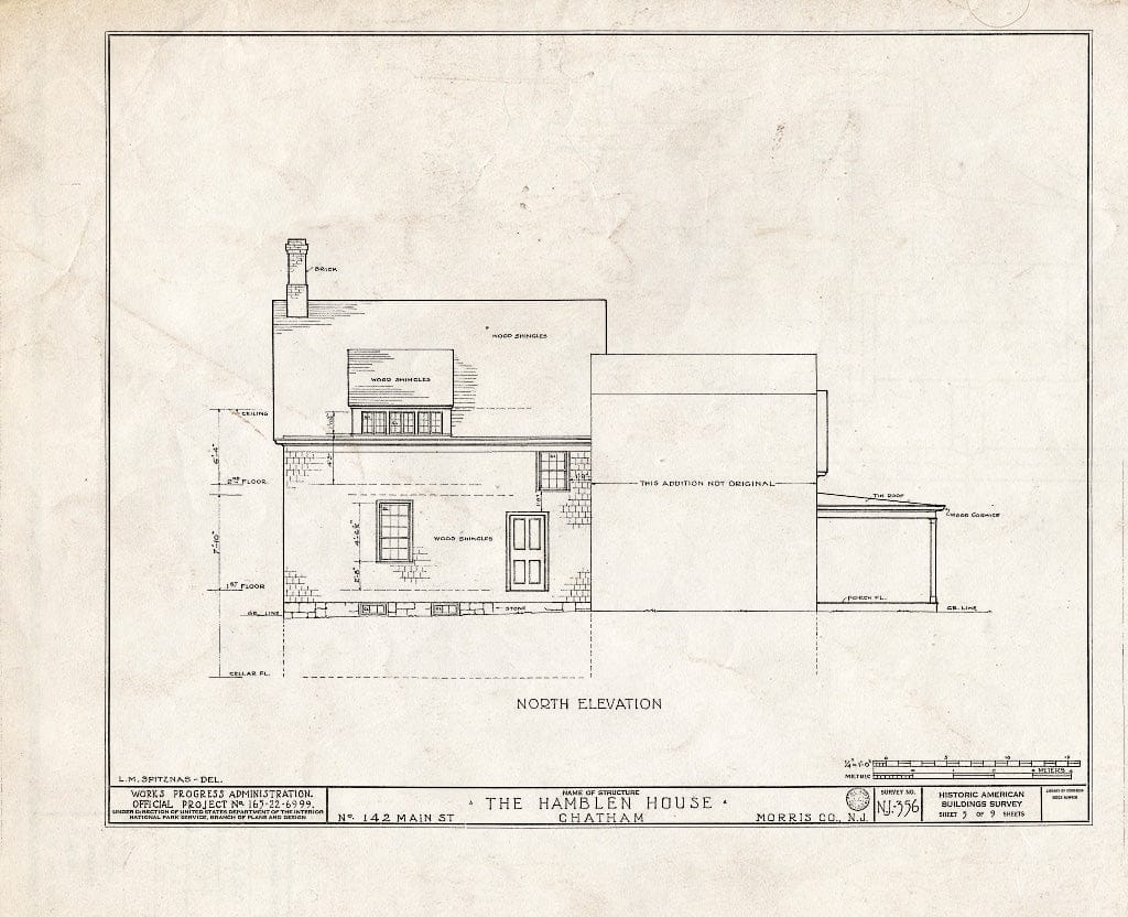 Blueprint HABS NJ,14-Chat,3- (Sheet 5 of 9) - Day-Hamblen House, 142 Main Street, Chatham, Morris County, NJ