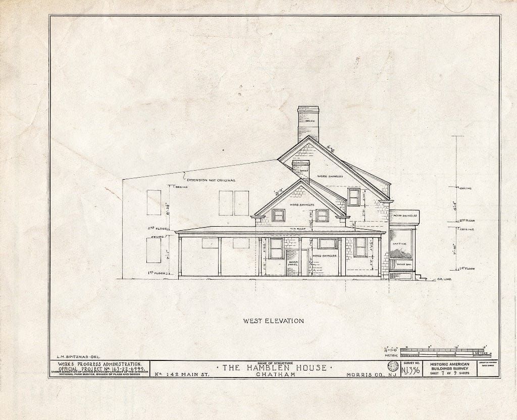 Blueprint HABS NJ,14-Chat,3- (Sheet 7 of 9) - Day-Hamblen House, 142 Main Street, Chatham, Morris County, NJ