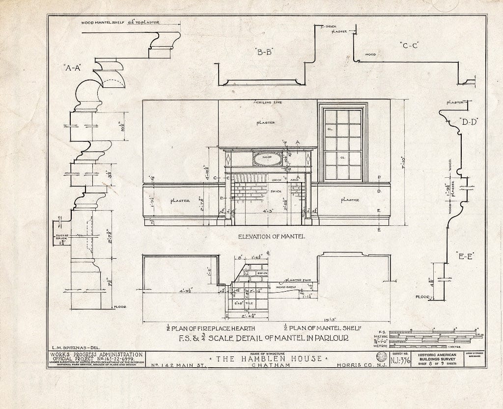 Blueprint HABS NJ,14-Chat,3- (Sheet 8 of 9) - Day-Hamblen House, 142 Main Street, Chatham, Morris County, NJ