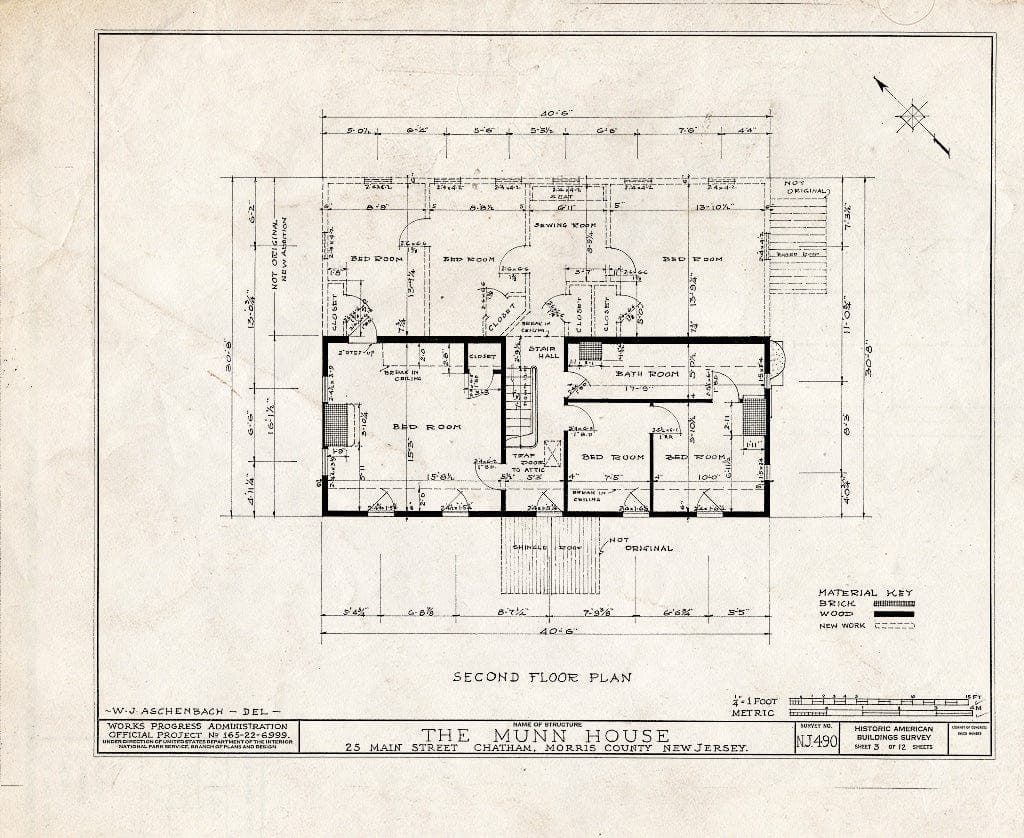 Blueprint HABS NJ,14-Chat,4- (Sheet 3 of 12) - Day-Munn House, 25 Main Street, Chatham, Morris County, NJ