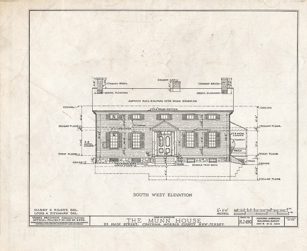 Blueprint HABS NJ,14-Chat,4- (Sheet 4 of 12) - Day-Munn House, 25 Main Street, Chatham, Morris County, NJ