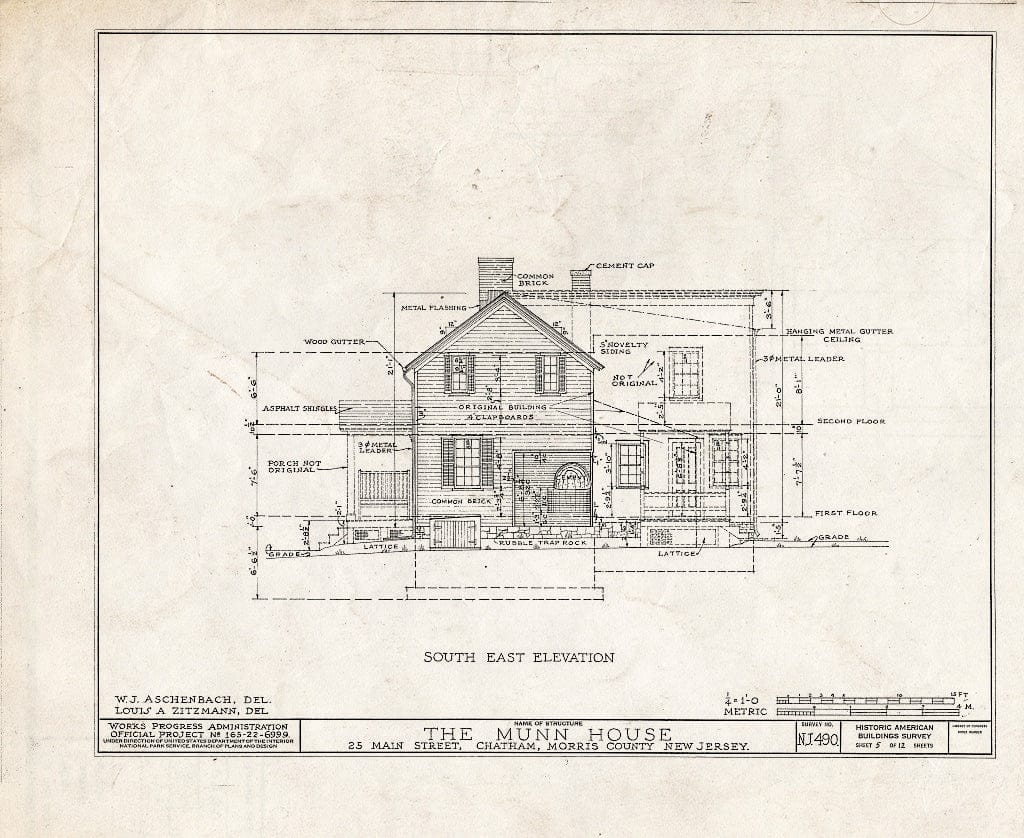 Blueprint HABS NJ,14-Chat,4- (Sheet 5 of 12) - Day-Munn House, 25 Main Street, Chatham, Morris County, NJ