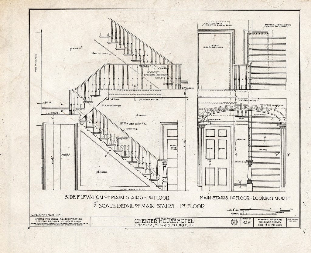 Blueprint HABS NJ,14-Chest,1- (Sheet 11 of 20) - Chester House Hotel, Chester, Morris County, NJ